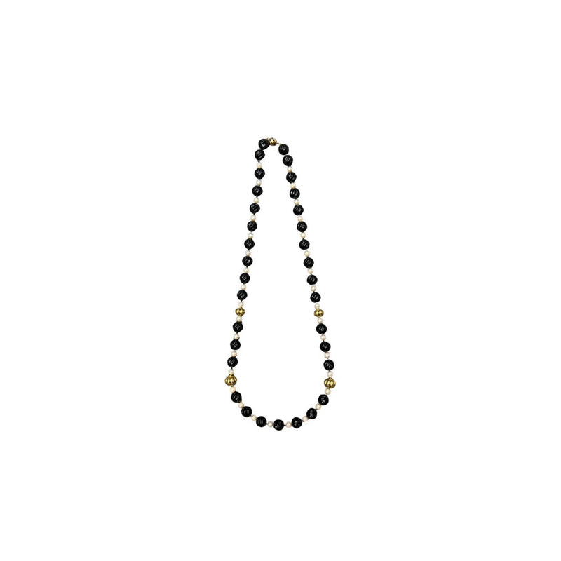 Onyx and Pearl Bead Necklace