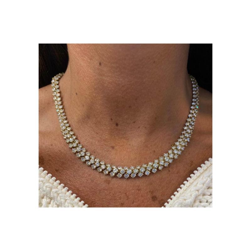 Three Row Diamond Necklace