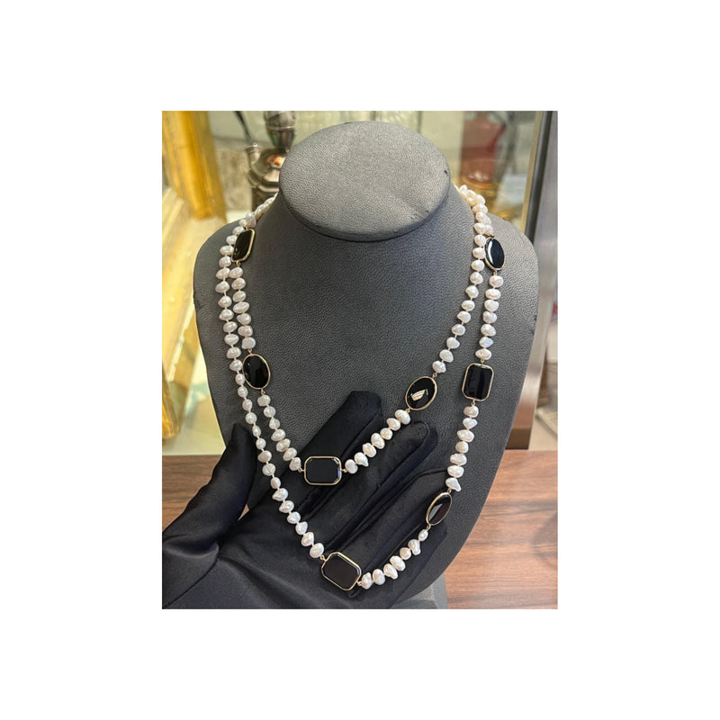 Onyx and Pearl Necklace