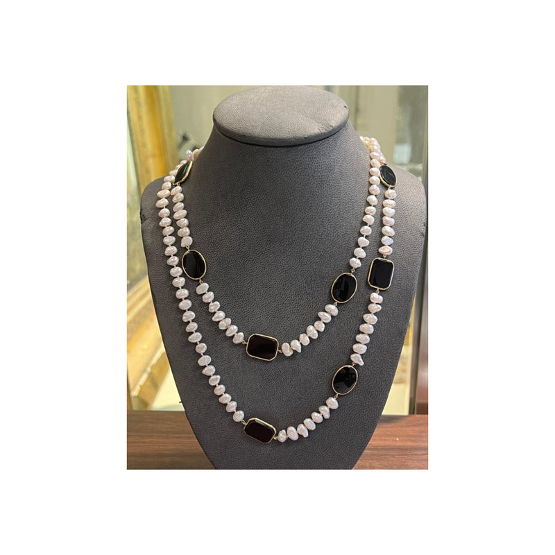 Onyx and Pearl Necklace