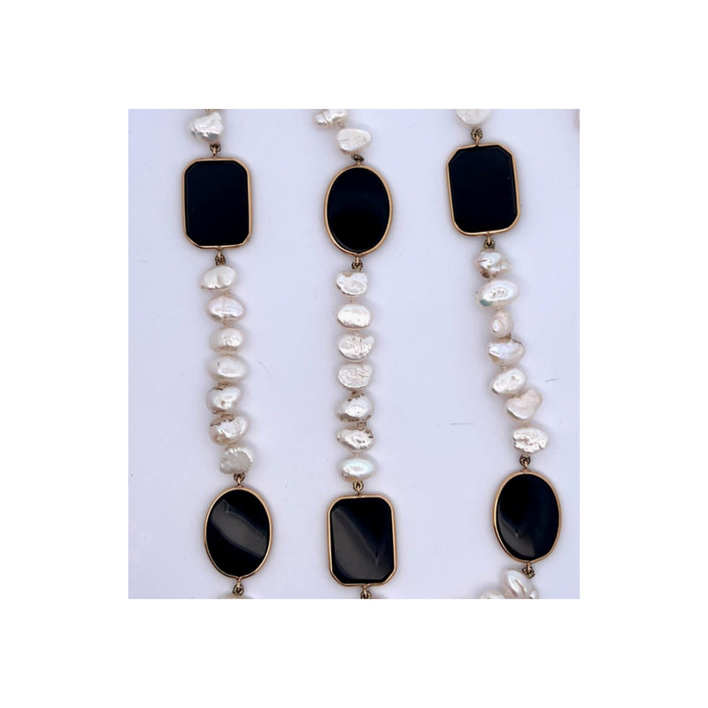 Onyx and Pearl Necklace