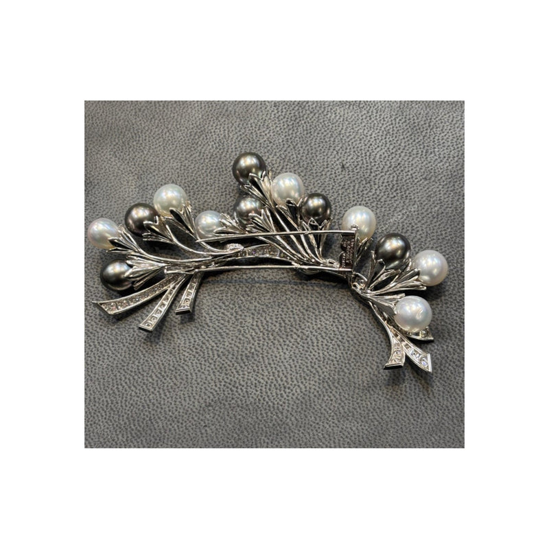 Van Cleef and Arpels Pearl and Diamond Brooch
