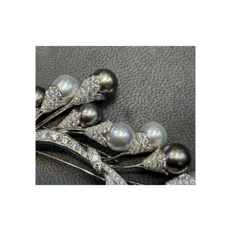 Van Cleef and Arpels Pearl and Diamond Brooch