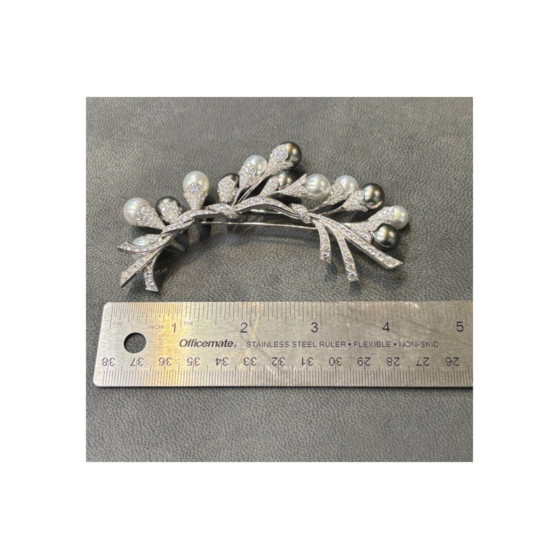 Van Cleef and Arpels Pearl and Diamond Brooch