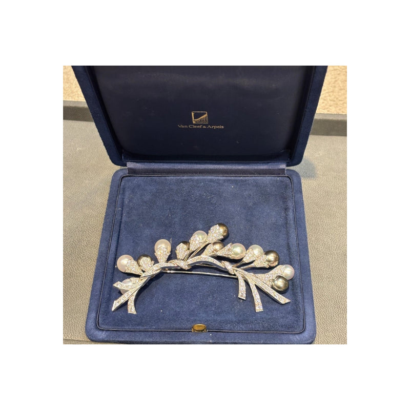 Van Cleef and Arpels Pearl and Diamond Brooch