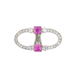 Cartier Art Deco Ruby Clip Brooch