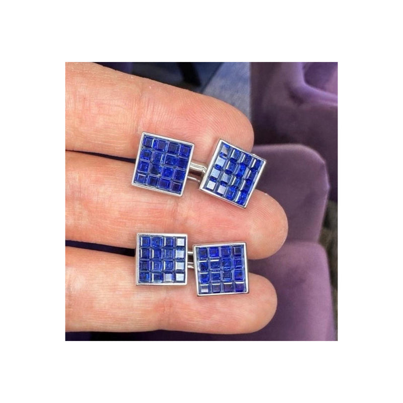 Van Cleef and Arpels Invisible Set Sapphire Cufflinks&nbsp;