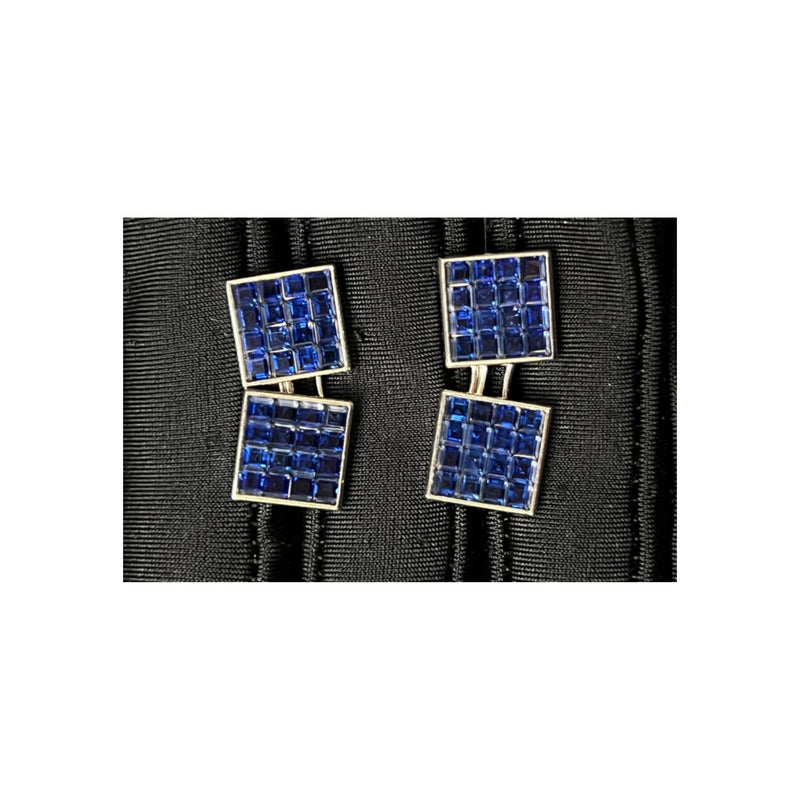 Van Cleef and Arpels Invisible Set Sapphire Cufflinks&nbsp;