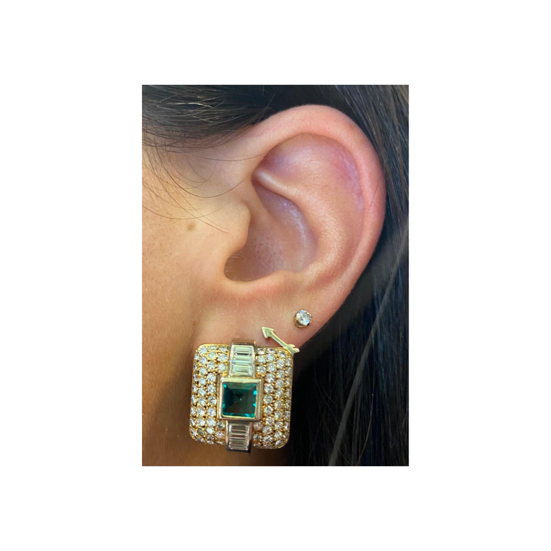 Emerald and Diamond Earrings