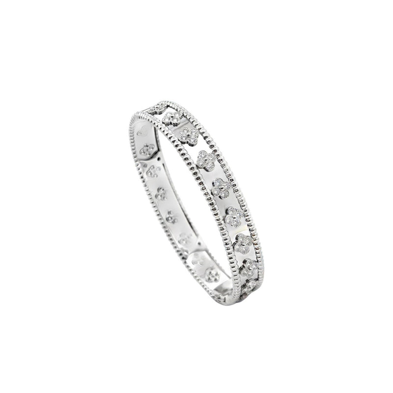 Van Cleef & Arpels Perlée Clovers Diamond Bangle Bracelet