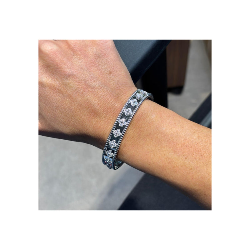 Van Cleef & Arpels Perlée Clovers Diamond Bangle Bracelet