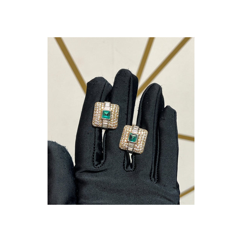 Emerald and Diamond Earrings