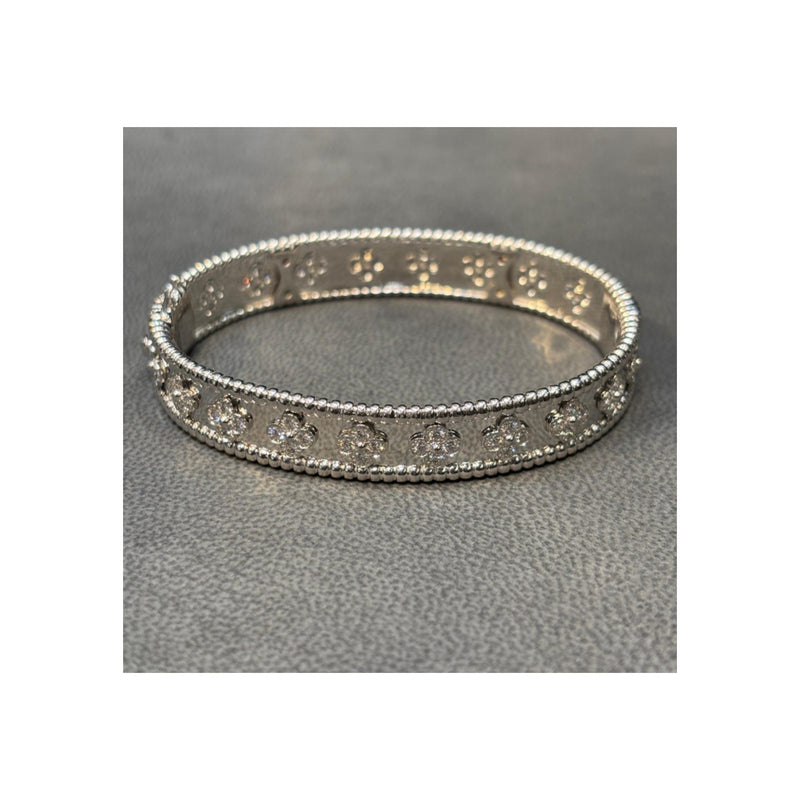 Van Cleef & Arpels Perlée Clovers Diamond Bangle Bracelet