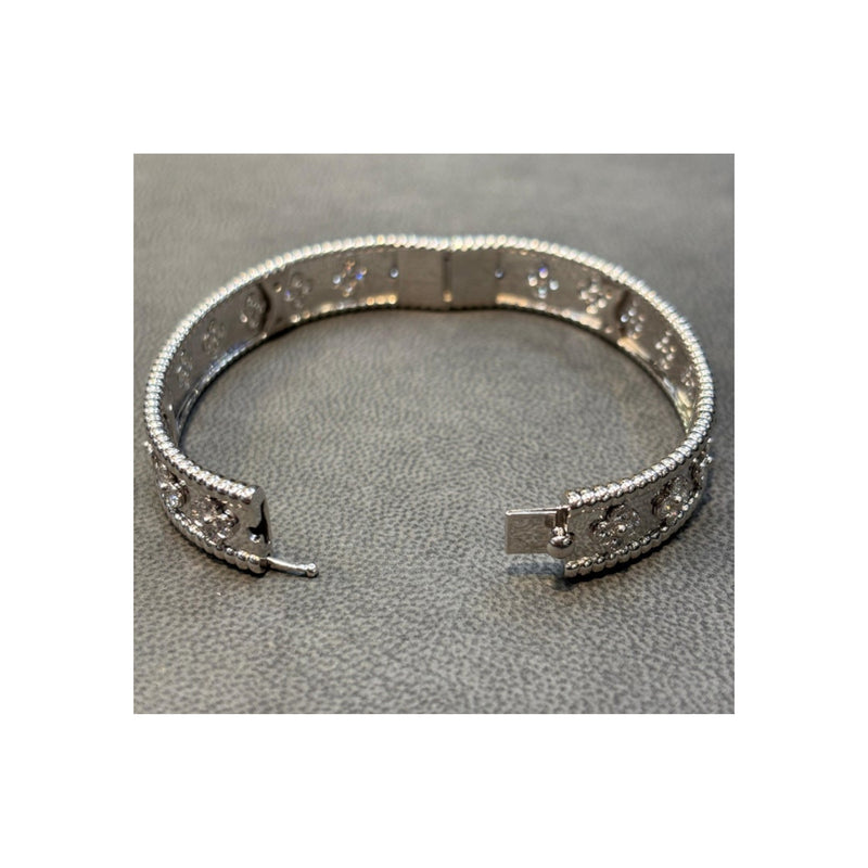 Van Cleef & Arpels Perlée Clovers Diamond Bangle Bracelet