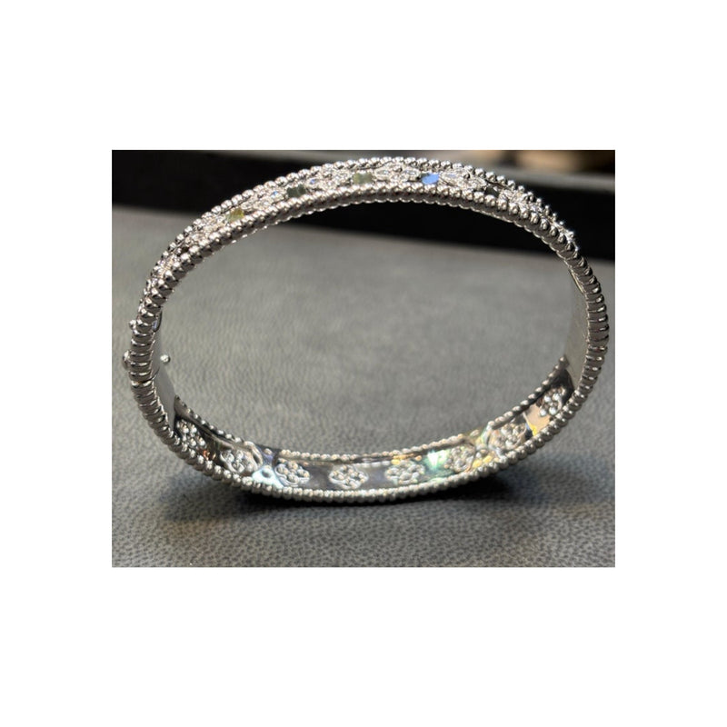 Van Cleef & Arpels Perlée Clovers Diamond Bangle Bracelet