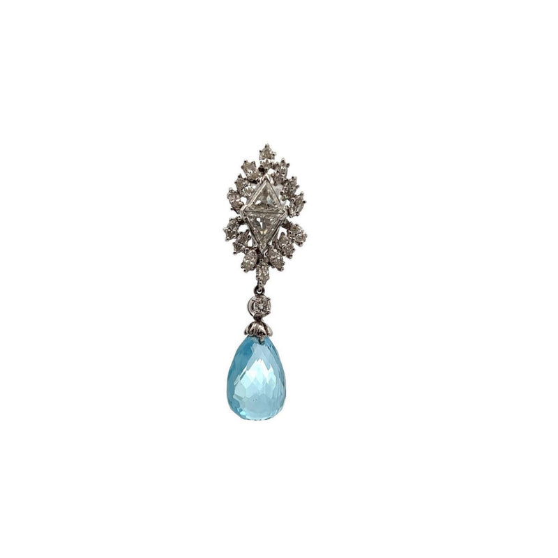 Aquamarine and Diamond Day and Night Earrings