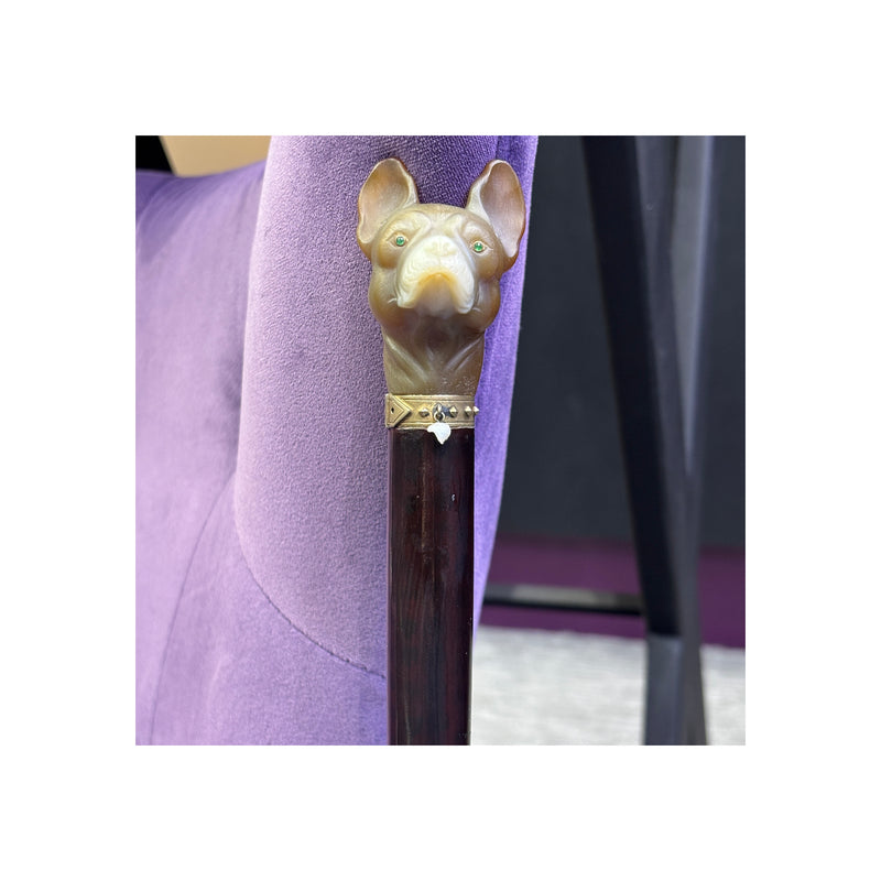 Cartier Agate And Pearl Bulldog Cane