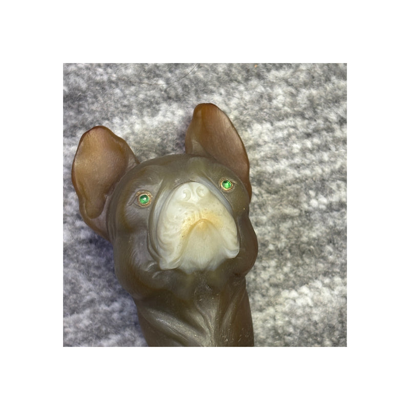 Cartier Agate And Pearl Bulldog Cane