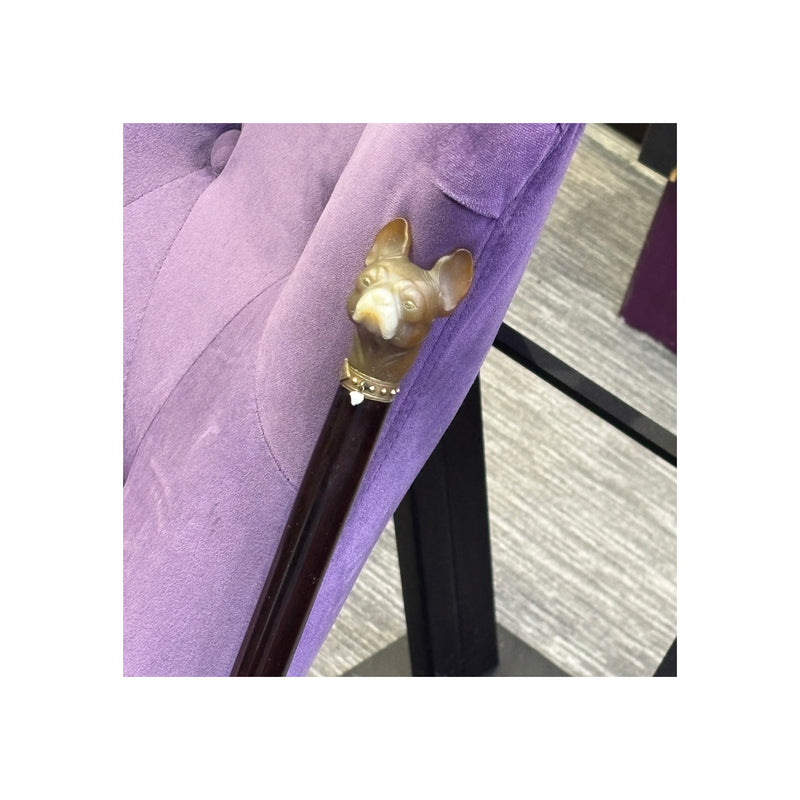 Cartier Agate And Pearl Bulldog Cane