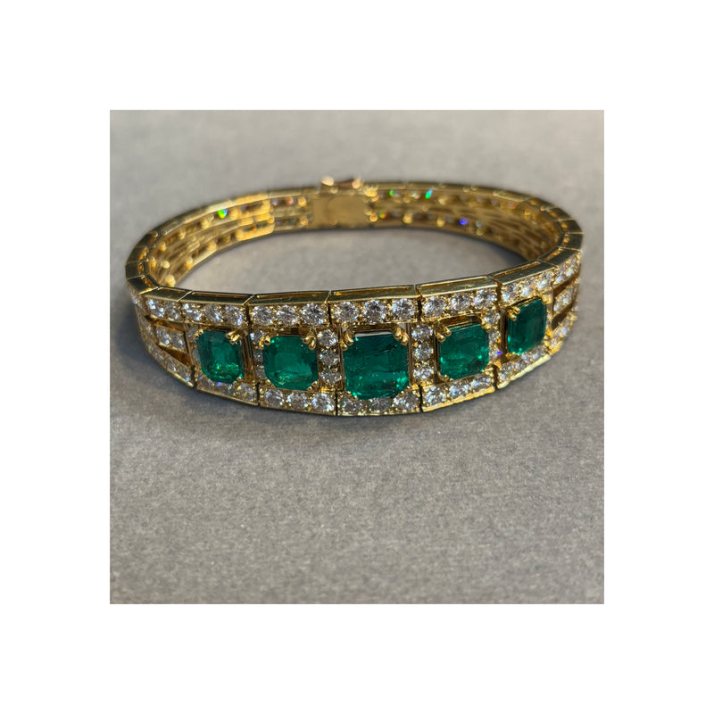 Van Cleef and Arpels Emerald and Diamond Bracelet