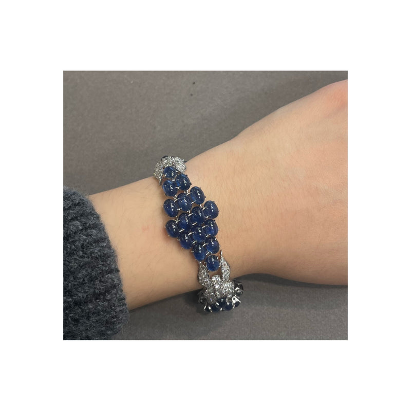 Cabochon Sapphire and Diamond Bracelet