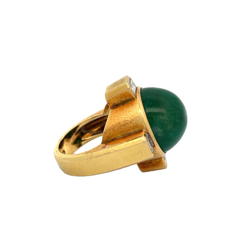 David Webb Men's Emerald and Diamond Ring