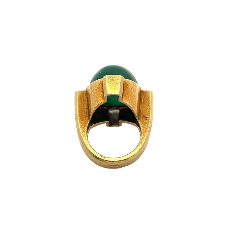 David Webb Men's Emerald and Diamond Ring