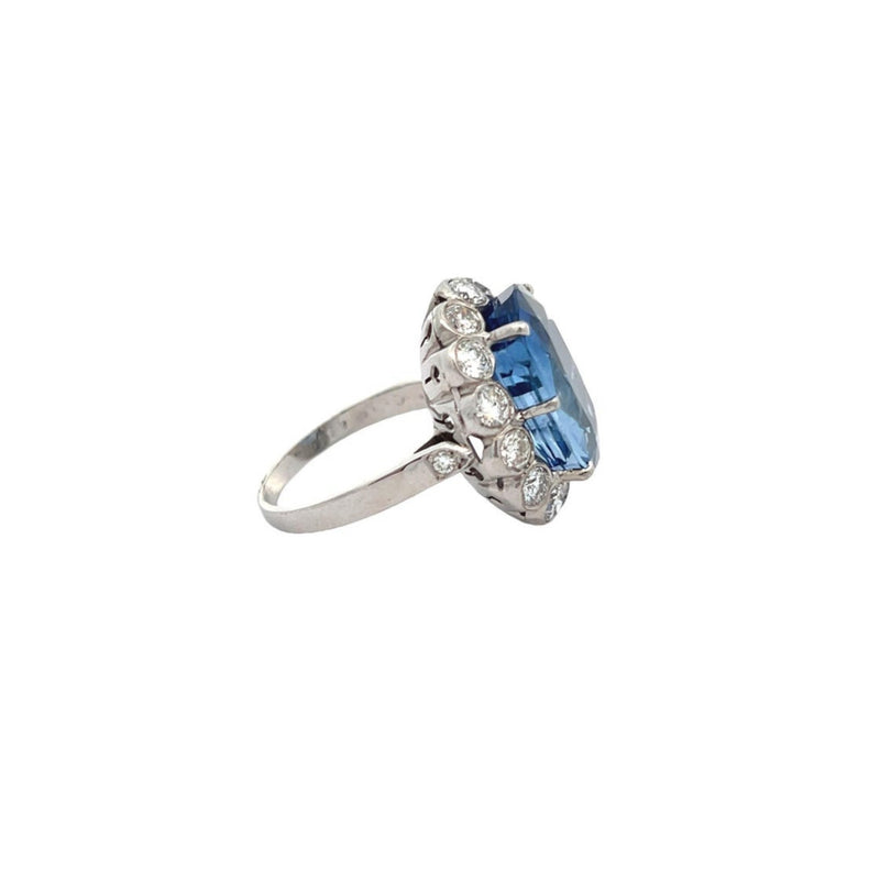 AGL Certified Natural Oval Sapphire and Diamond Ring