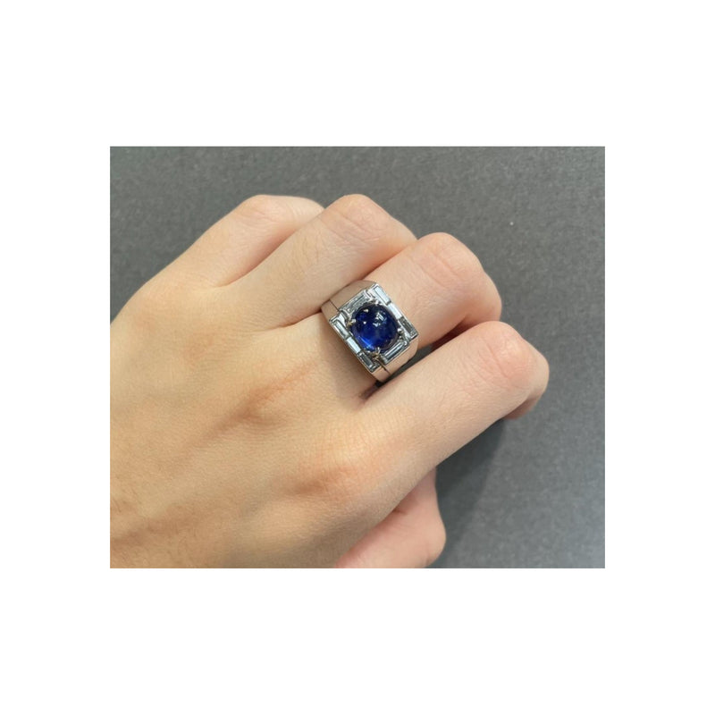 Men's Cabochon Sapphire Ring