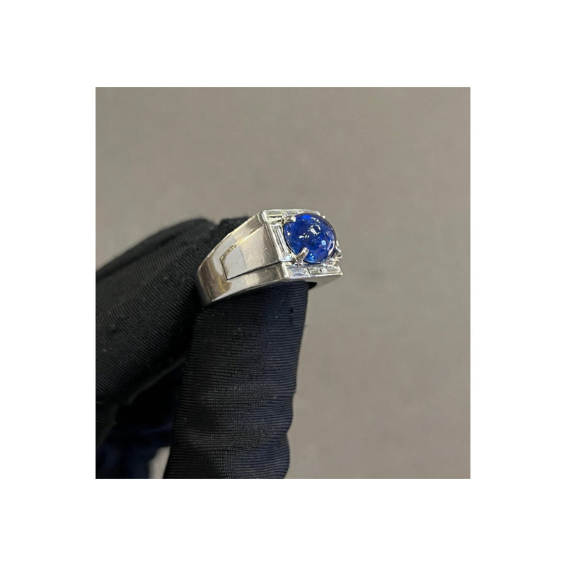 Men's Cabochon Sapphire Ring