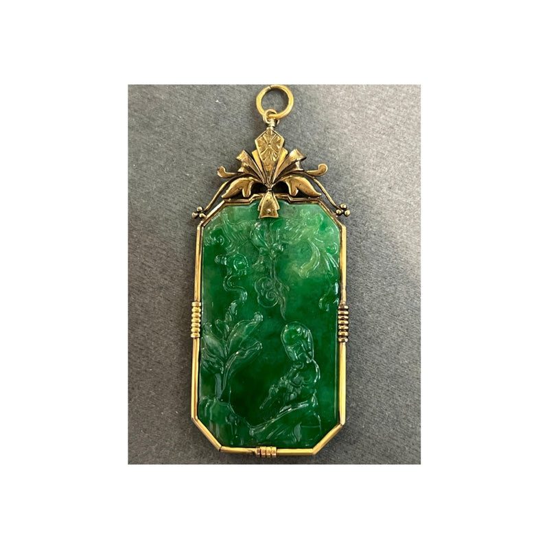 Certified Natural Carved Jadeite Jade Pendant