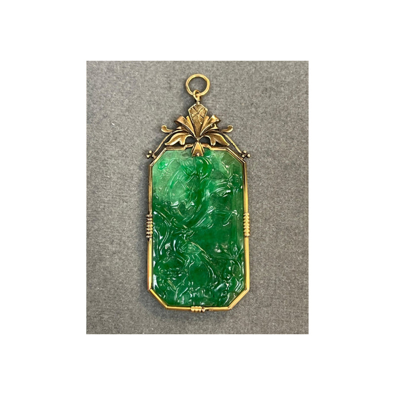 Certified Natural Carved Jadeite Jade Pendant