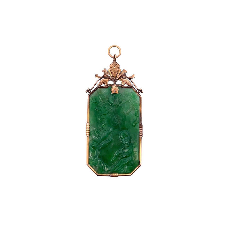 Certified Natural Carved Jadeite Jade Pendant