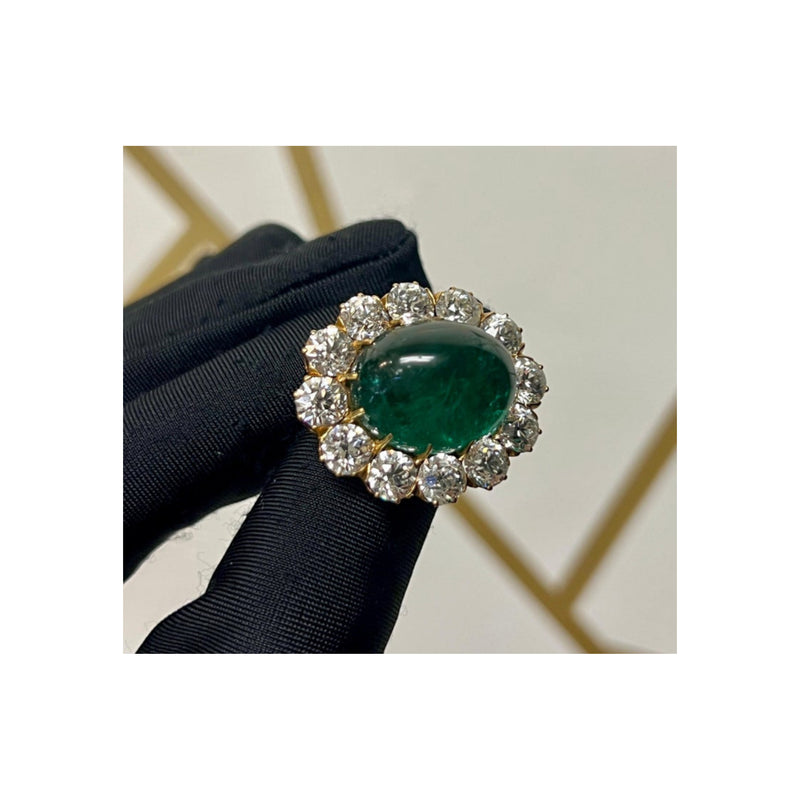 Tiffany & Co Cabochon Emerald Brooch