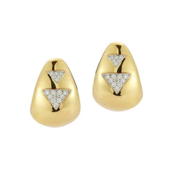 David Webb Diamond & Gold  Earrings