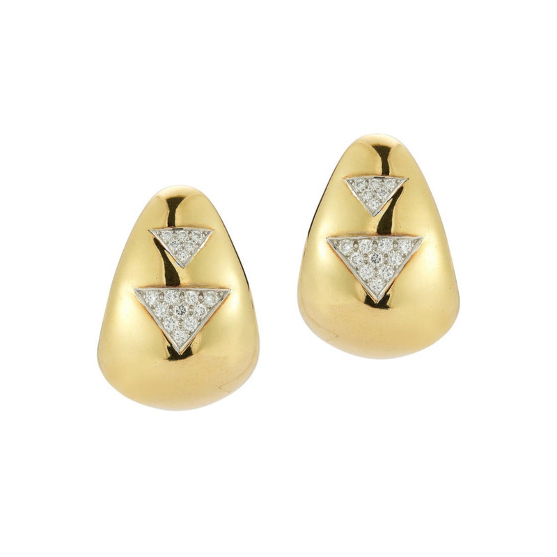 David Webb Diamond & Gold  Earrings