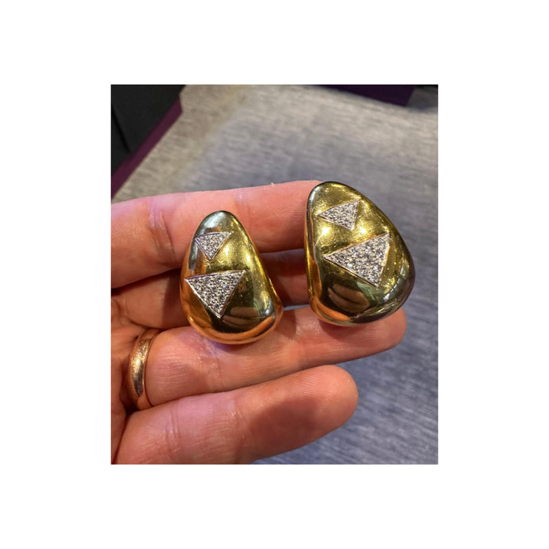 David Webb Diamond & Gold  Earrings