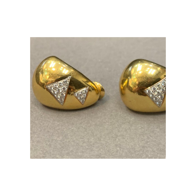 David Webb Diamond & Gold  Earrings