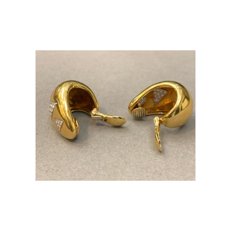 David Webb Diamond & Gold  Earrings