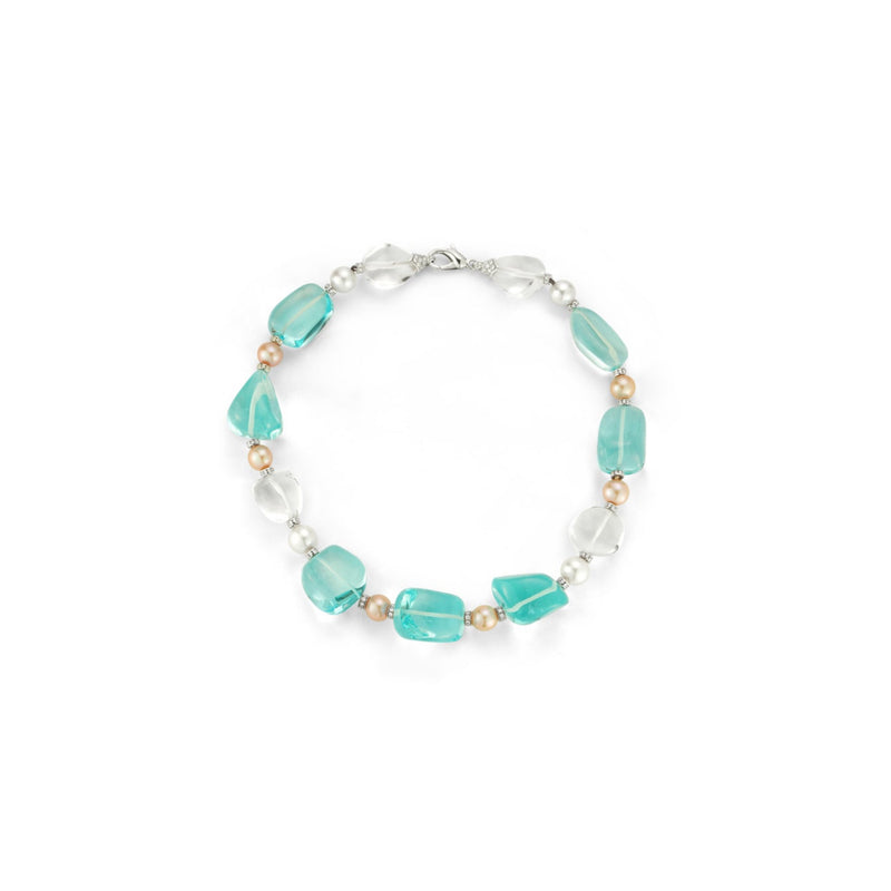 Bulgari Aquamarine Rock Crystal & Pearl Necklace