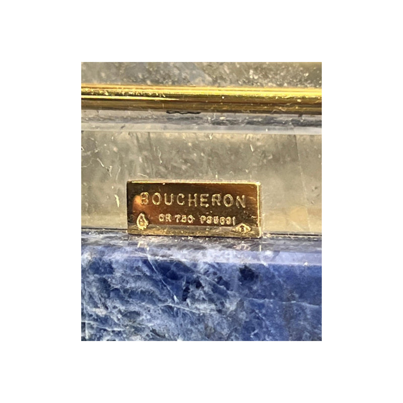 Boucheron Pair of Rock Crystal and Gold Obelisks