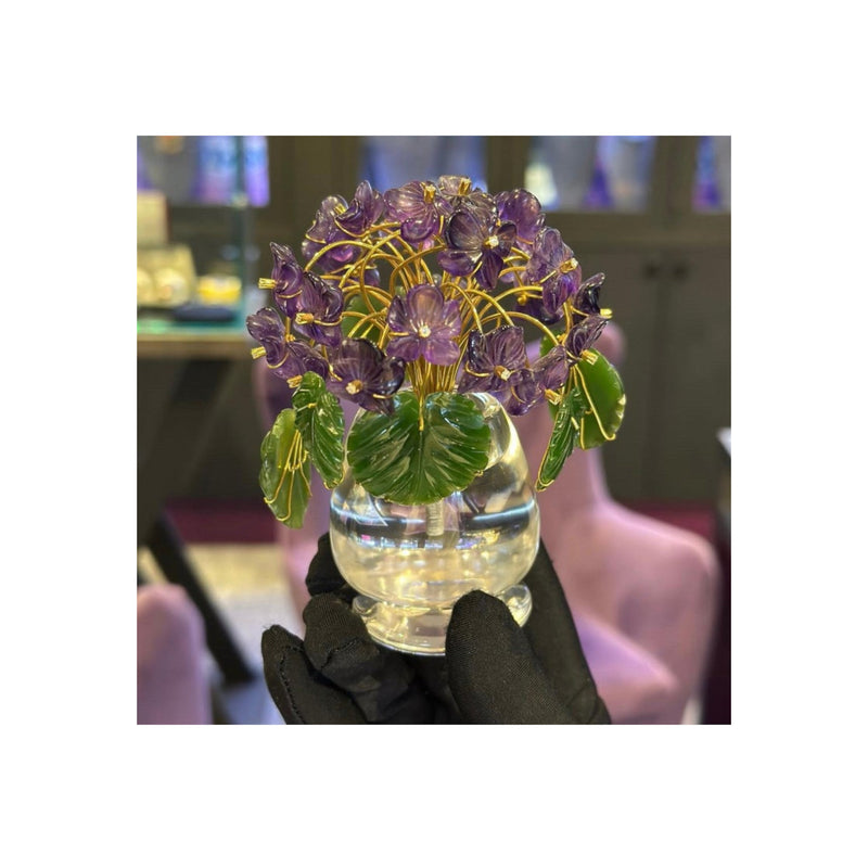amethyst plant pot Carved Nephrite Amethyst and Rock Crystal Gold Flower Pot – Joseph Saidian & Sons
