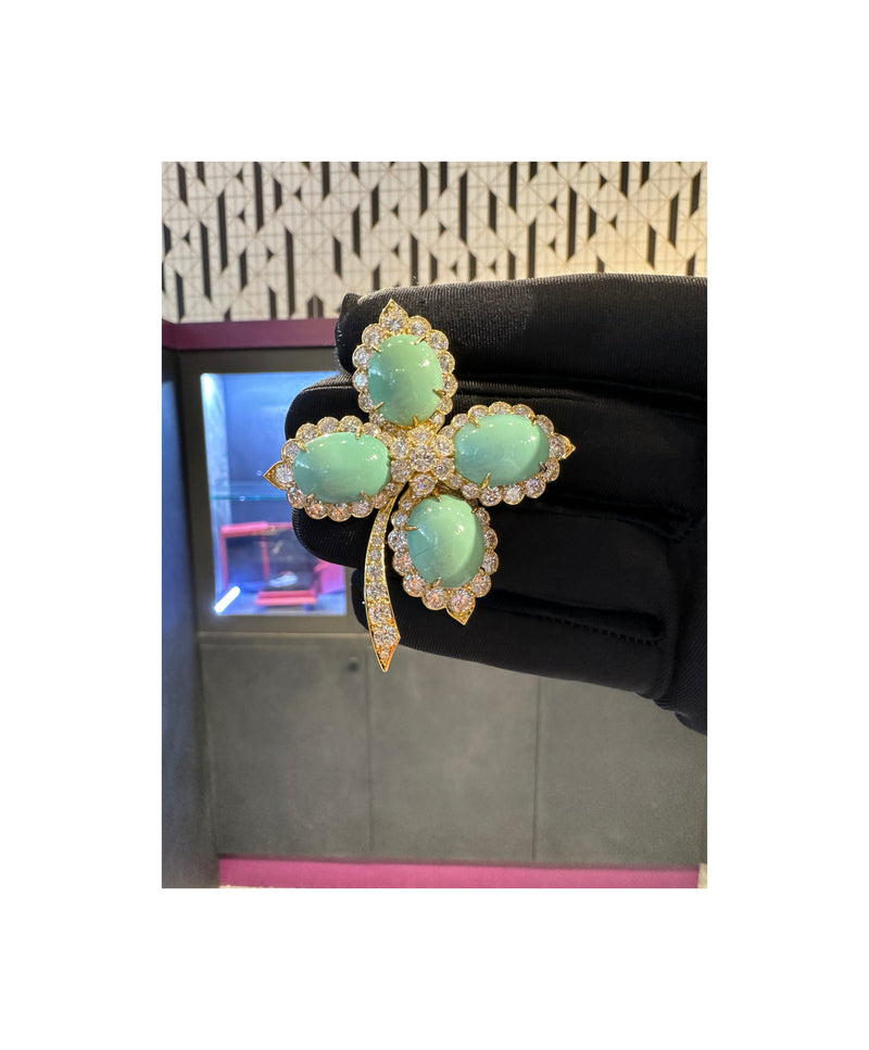 Van Cleef & Arpels Turquoise & Diamond Brooch
