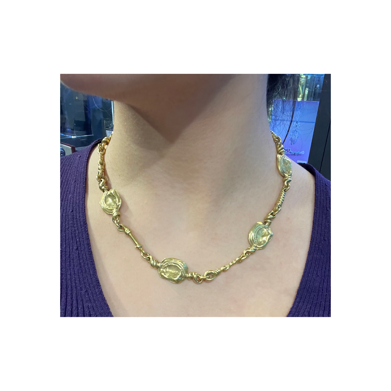 Barry Kieselstein Cord Gold Disc Necklace
