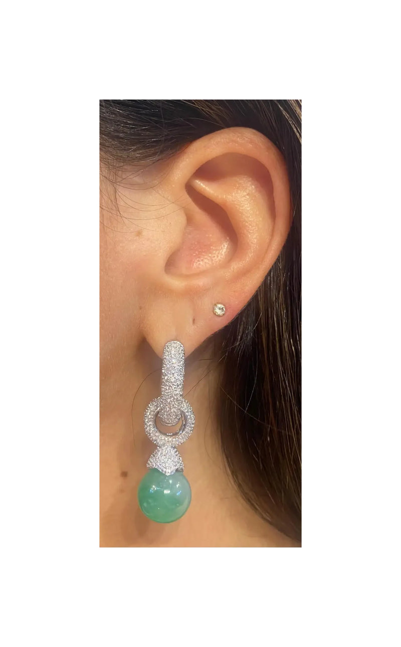 Jade & Diamond Day & Night Earrings