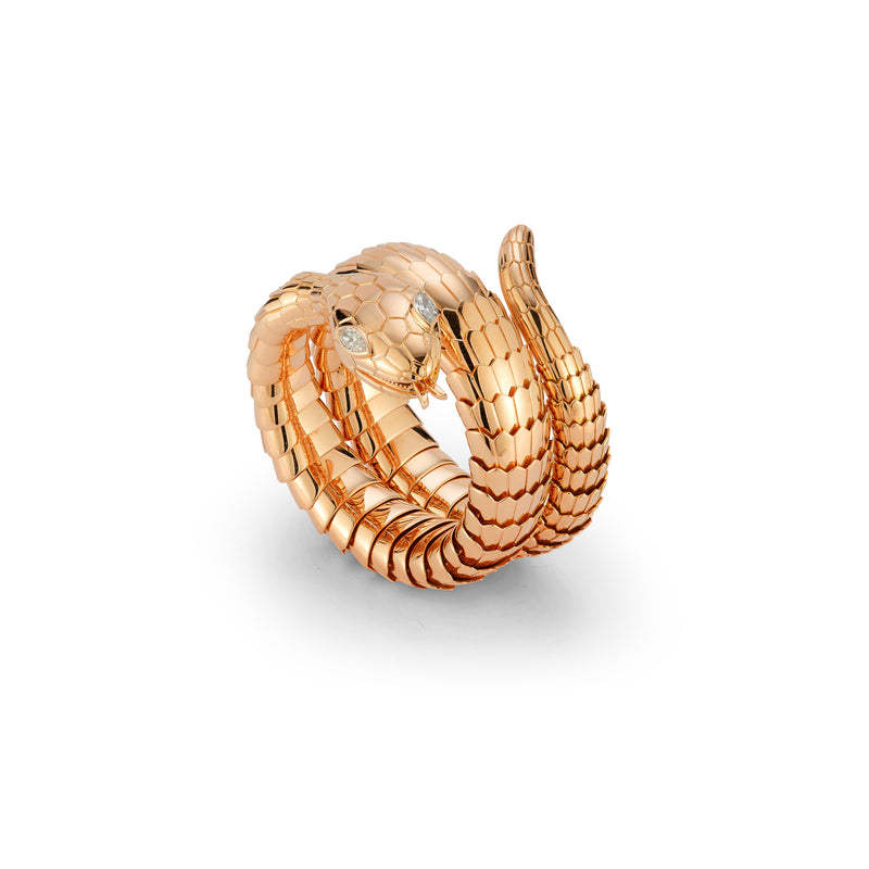 Illario Rose Gold and Diamond Snake Bracelet