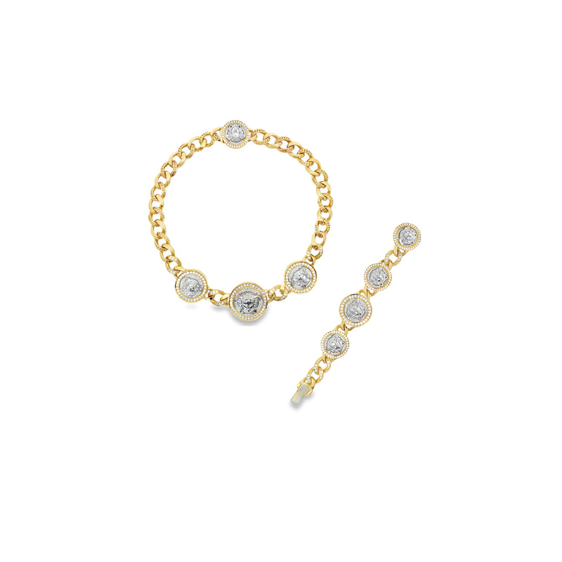 Versace Diamond Link Bracelet and Necklace Set
