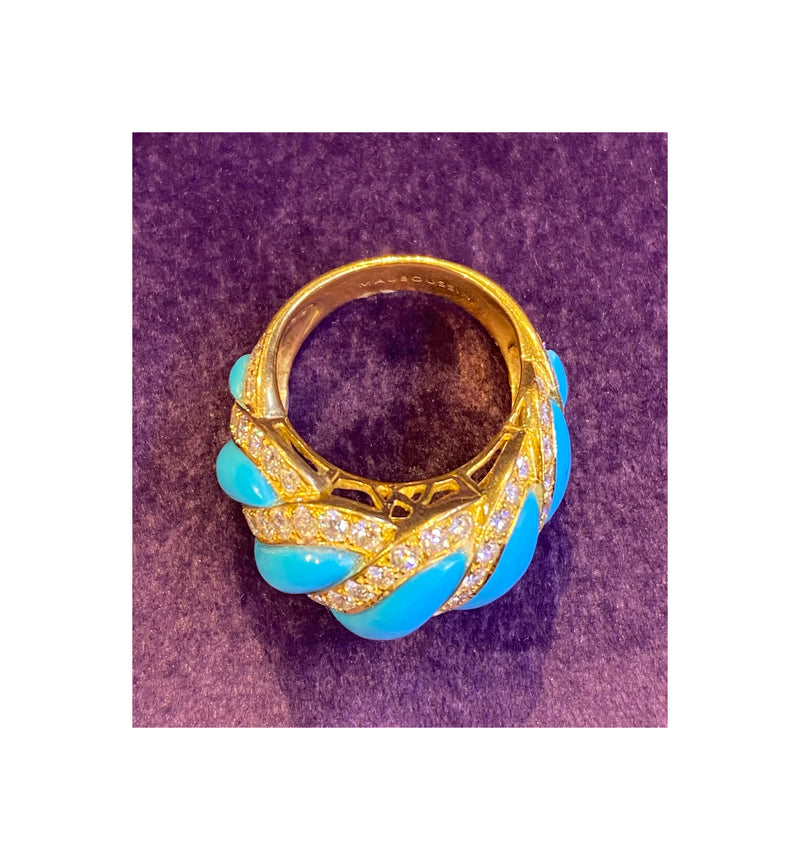 Mauboussin Turquoise & Diamond Necklace & Ring Set