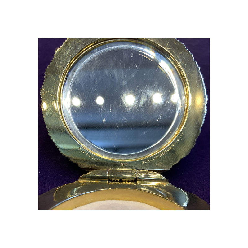 Schlumberger for Tiffany & Co. Yellow Sapphire & Gold Floral Compact Mirror