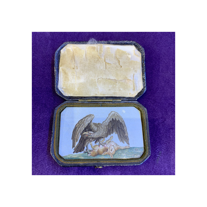 18th Century Hunting Eagle Micro Mosaic Plaque